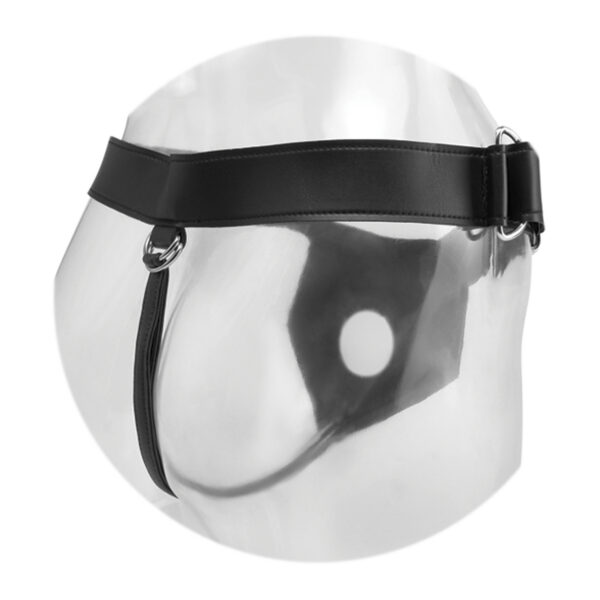 When you need a heavy-duty harness to keep everything in place the Universal Heavy-Duty Harness is the only choice to get the job done. Made to withstand extreme fetish play this heavy-duty harness features adjustable leg and waist straps and a stretchy silicone O-ring. The Universal Heavy-Duty Harness accommodates a variety of your favorite strap-on dildos and is made to play hard. Go ahead try to get this rugged strap-on harness loose from your waist. The form-fitting design comfortably hugs your body contours allowing you to move freely and flexibly without any discomfort. With each use the harness gets even softer and more fitting. The heavy-duty metal belt buckle strap ensures it wont come loose during the action while the snaps hold the O-ring in place and round system.