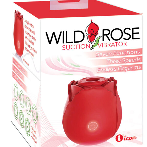 Wild Rose Suction Vibrator - Red