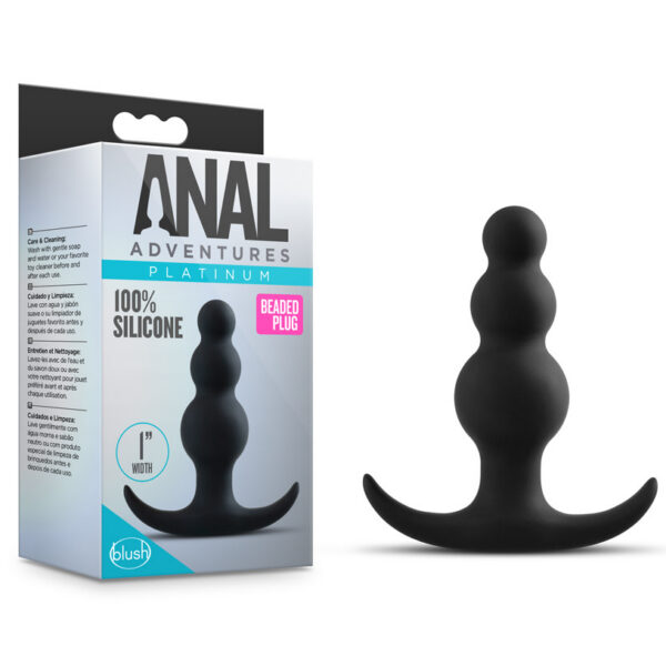Anal Adventures Platinum - Beaded Plug - Black