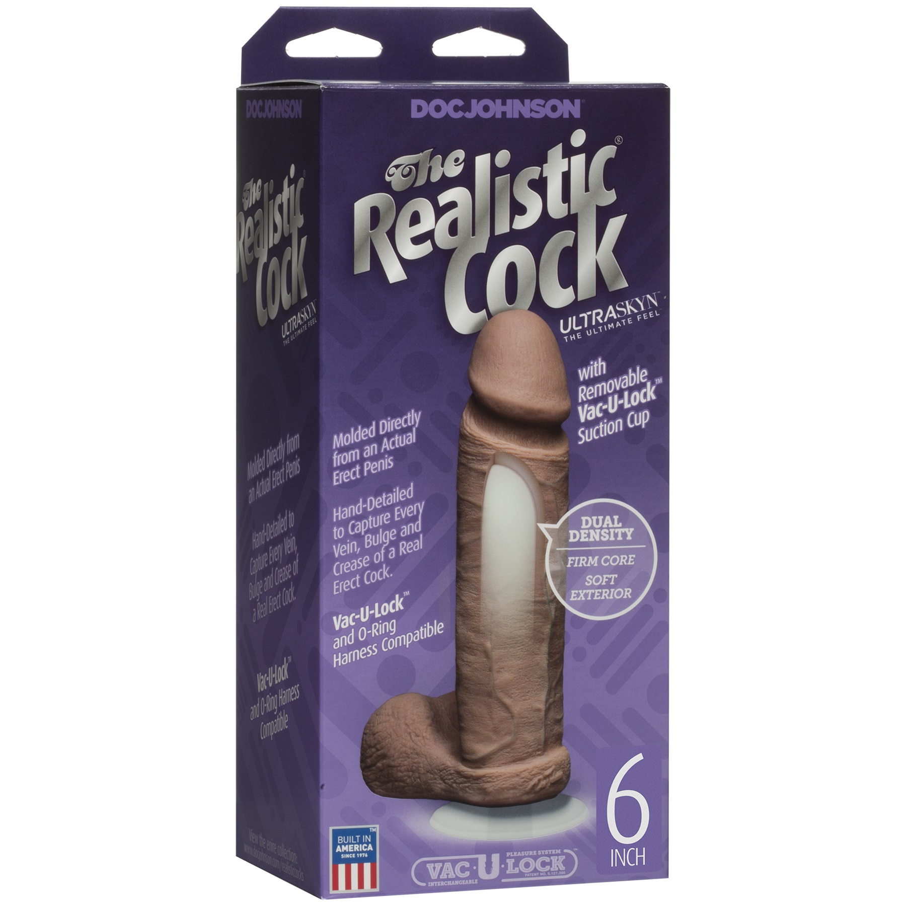 The Realistic Cock Ultraskyn 6 Inch - Brown - Image 2