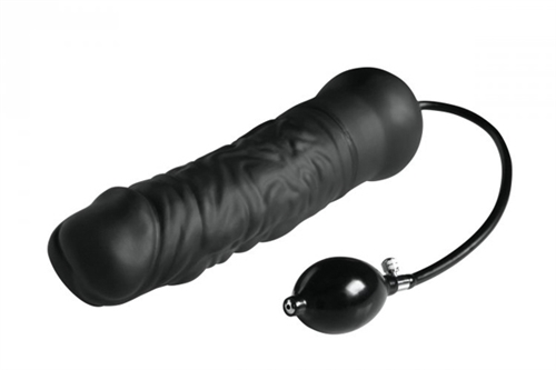If grandiose and intimidating is your idea of a good time look no further. Both are exemplified here with the Leviathan Giant Inflatable Dildo. Your plaything will be ultimately challenged with the length and girth as it stands let alone once it is inflated. Semi-realistic bumps and ridges are added for stimulation. Lube will be necessary as will patience. Once inserted Leviathan can be inflated to a fuller size by pumping the attached bulb. To deflate simply turn the knob at the base of the pump. Silicone outer shell Firm