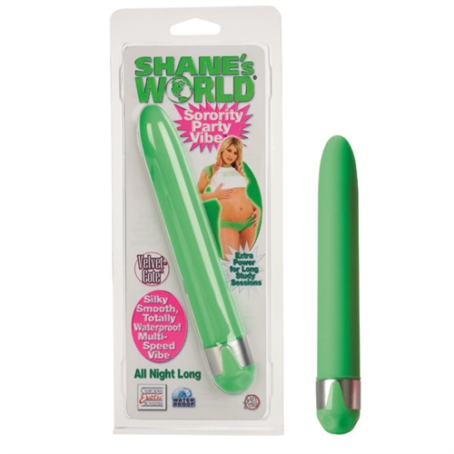 Party on with these silky smooth and seamless massagers. <br><br> Featuring: <br> A powerful multi-speed motor. <br> Velvet-Cote ABS shaft with a Metallic Plating cap. <br><br> Vibrator is 17 cm. x 3 cm.