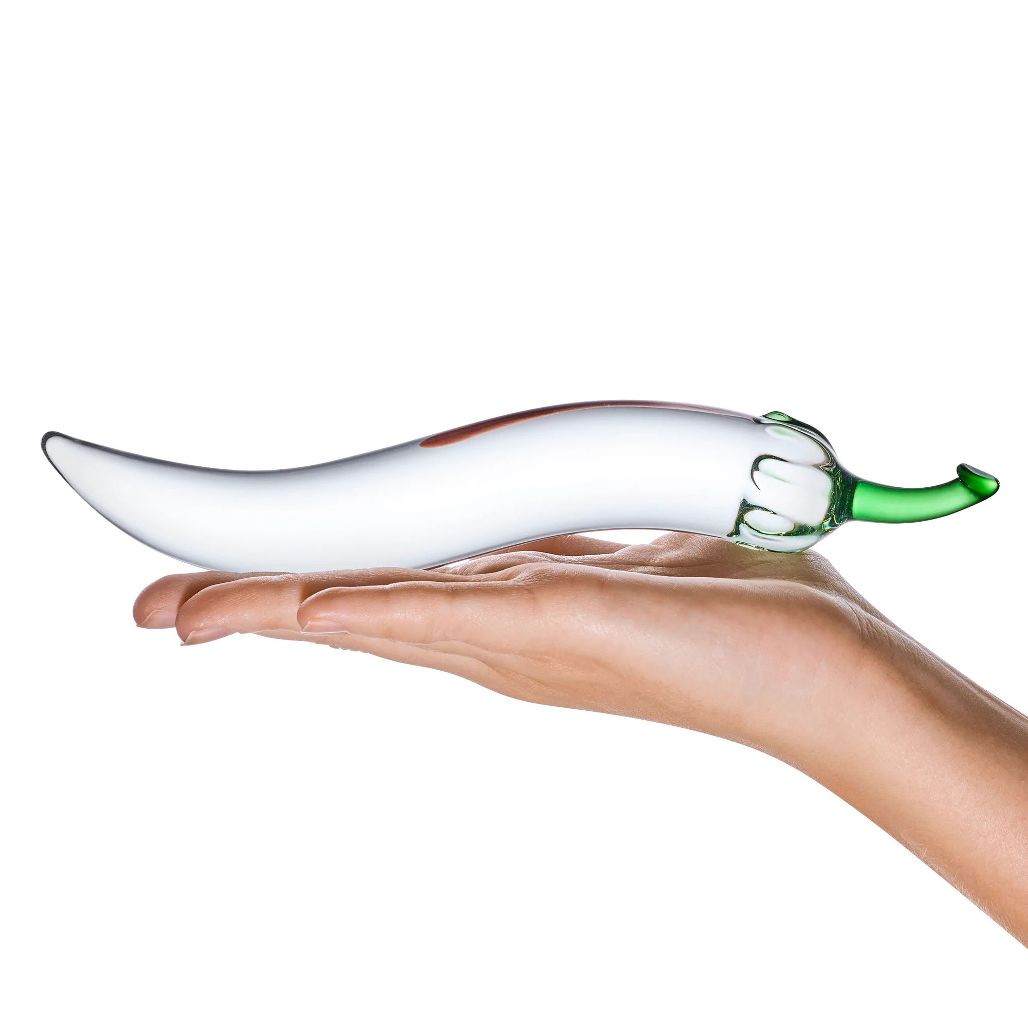 which can be used to explore the unique sensations of temperature play. 100% Borosilicate glass Handblown and handcrafted glass dildo Discrete design Beginner friendly Durable design Tapered tip for easy insertion Hypoallergenic Fracture-resistant Compatible with all lubricants Non-porous and hygienic Easy to clean Temperature responsive for sensory play Insertable Length: 7" (17.78 cm) Circumference: 2" (5.08 cm) Shaft Diameter: 1.15" (2.92 cm)