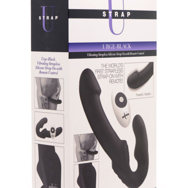 Urge Silicone Strapless Strap on With Remote - Black