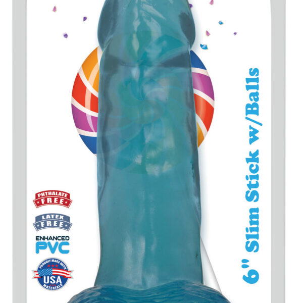 Lollicock 6 Inch Slim Stick With Balls - Berry Ice