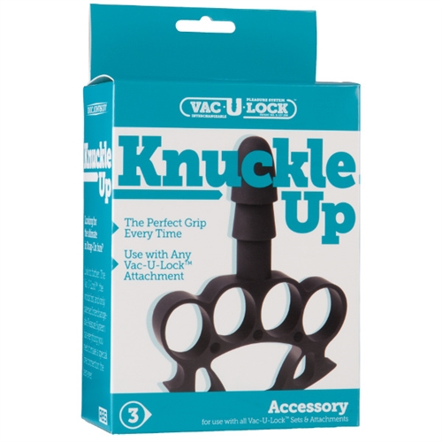 Taking hands on play to the next level this feisty Knuckle Up accessory will delight and amaze you with this novelty functionality and its undeniable compatible with the entire selection of Vac-U-Lock attachments with its one-size-fits all knuckle rings sitting below a standard Vac-U-Lock plug. You wont believe how versatile this toy is. Its perfect for both masturbation and playing with a partner. What are you waiting for....