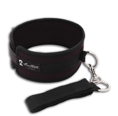 Lets play follow the leader. Keep your love slave close at all times with the Collar and Leash. This comfortable neoprene collar and mesh leash with premium quality medical grade steel clips is a perfect way for you to live out your erotic bondage fantasies. Whether you are the sub or master its a win-win situation. <br><br> MEASUREMENTS: <br>  5" x 2" x 8.5" (12.7 cm x 5.08 cm x 21.59 cm)