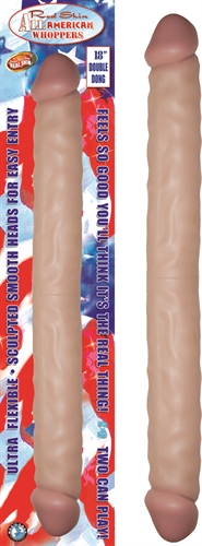Real skin ultra flexible double dong Two smooth heads for easy entry