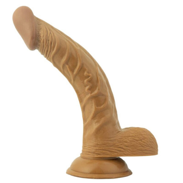 Real skin 8 inch flexible curved dong with balls