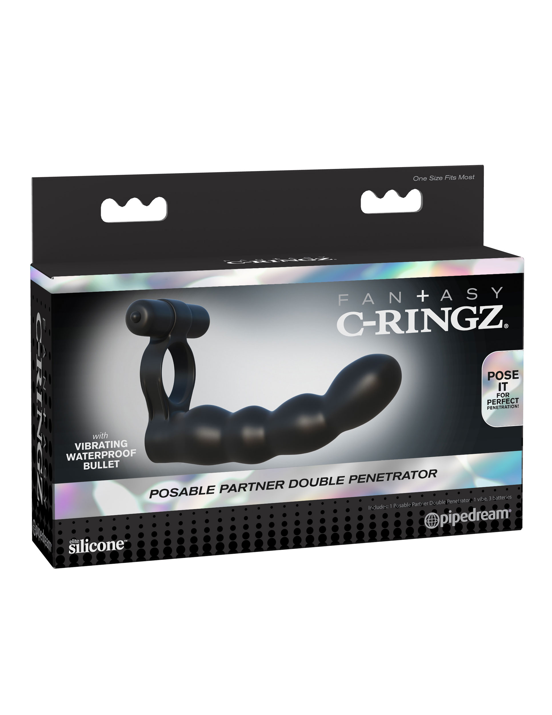Fantasy C-Ringz Posable Partner Double Penetrator - Black - Image 7
