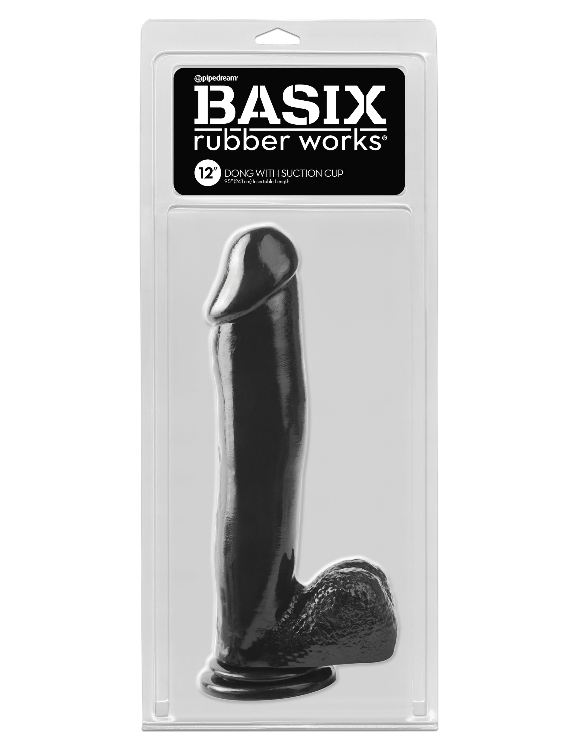 Basix dildos are soft and comfortable with flexibility that easily adapts to any of your favorite positions. The powerful suction cup sticks to most hard surfaces for hands-free fun and doubles as a sturdy base that is compatible with most strap-on harnesses. Insertable Length: 9.5" (24.1 cm)