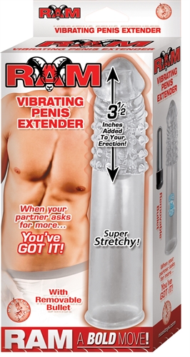 Ram Vibrating Penis Extender - Clear - Image 2