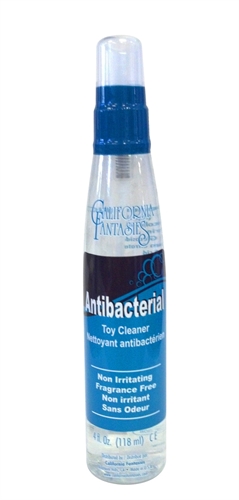 California Fantasies Antibacterial Toy Cleaner is non-irritating and is safe for all toys. Our unique formula is also very body friendly allowing your customer to spray directly on the body for quick cleanup.