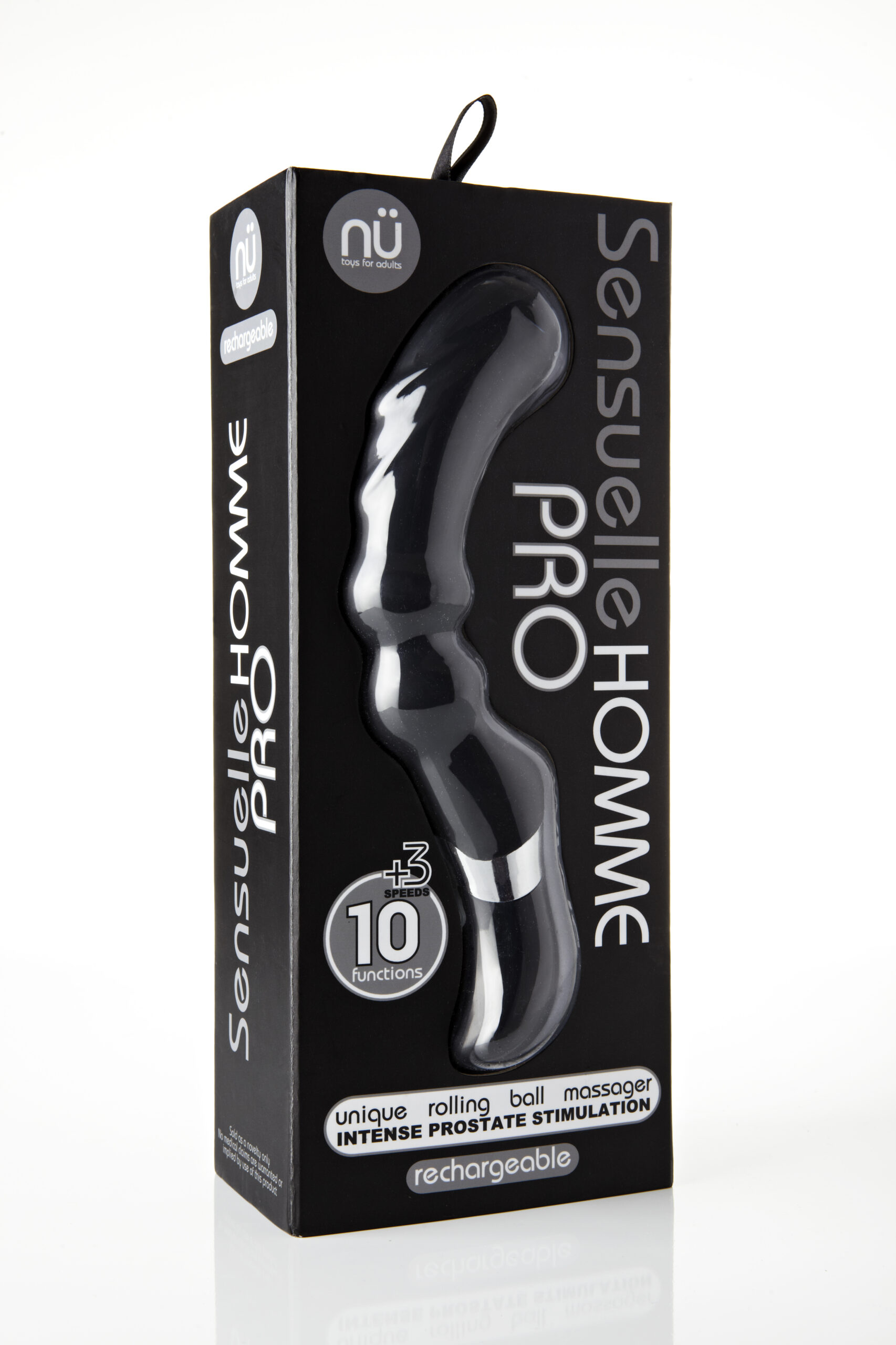 Sensuelle Homme Pro 10 Function 3 Speed Massager - Black