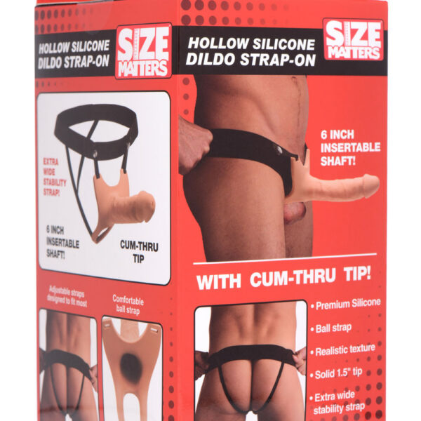 Hollow Silicone Dildo Strap-on - Flesh