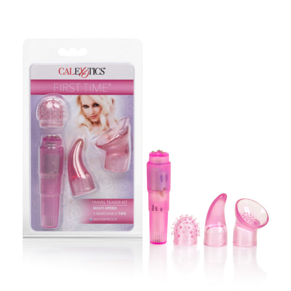 Discreet and powerful lighted pocket massager. 3 interchangeable pleasure tips.