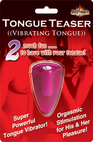 Vibrating tongue teaser. It is specifically designed to provide maximum pleasure by use of the tongue. Comes with a super powerful motor and sensuous stretchy silicone. <br><br> MEASUREMENTS: <br>  Length: 2" (5.08 cm) <br>  Width: 2" (5.08 cm)