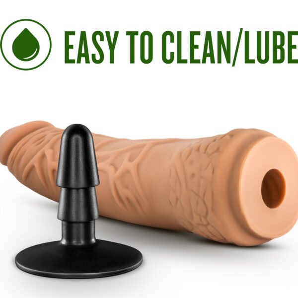 Lock on - Hexanite - 7.5 Inch Dildo With Suction  Cup Adapter - Mocha