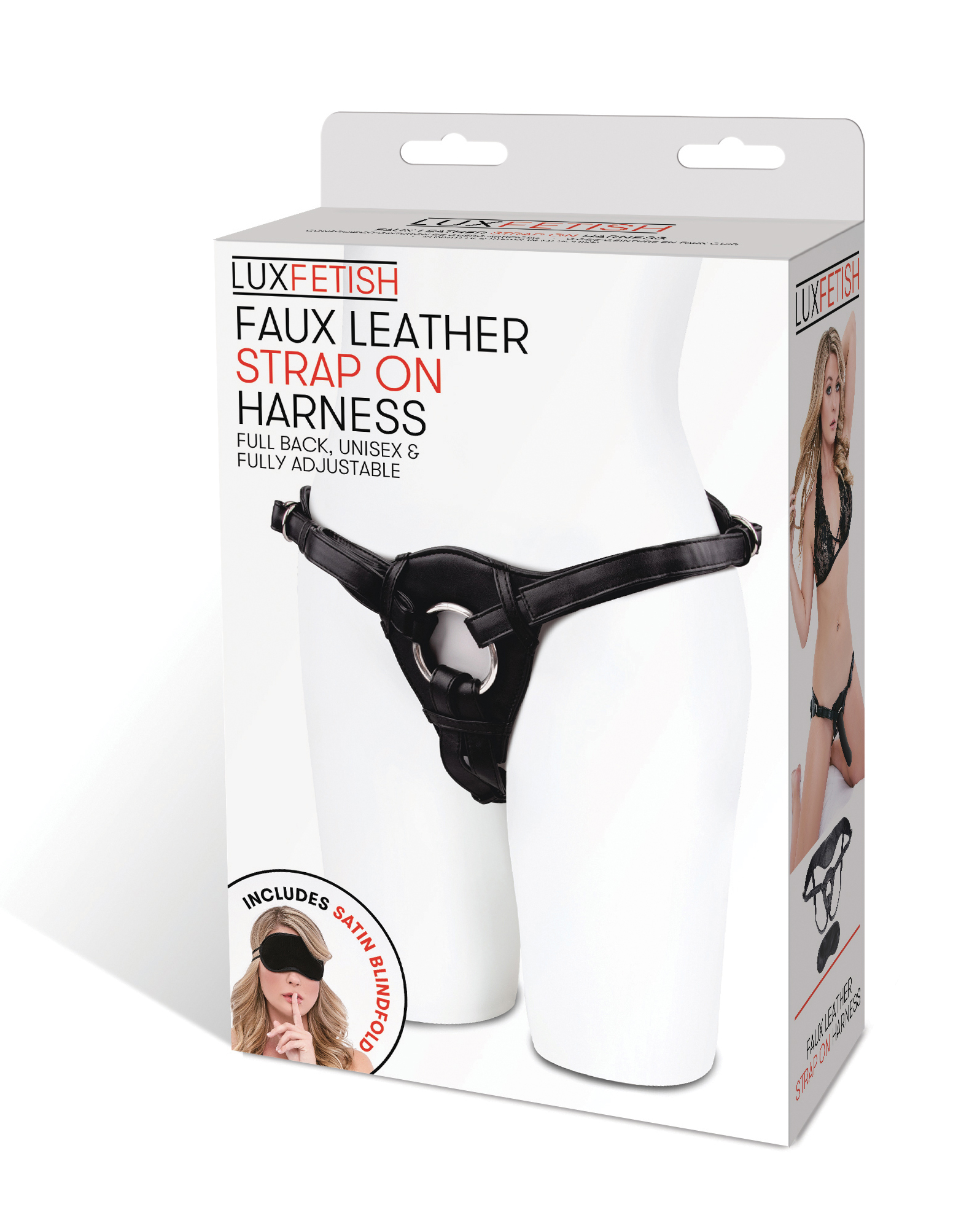 Patent Leather Strap-on Harness - Black - Image 2