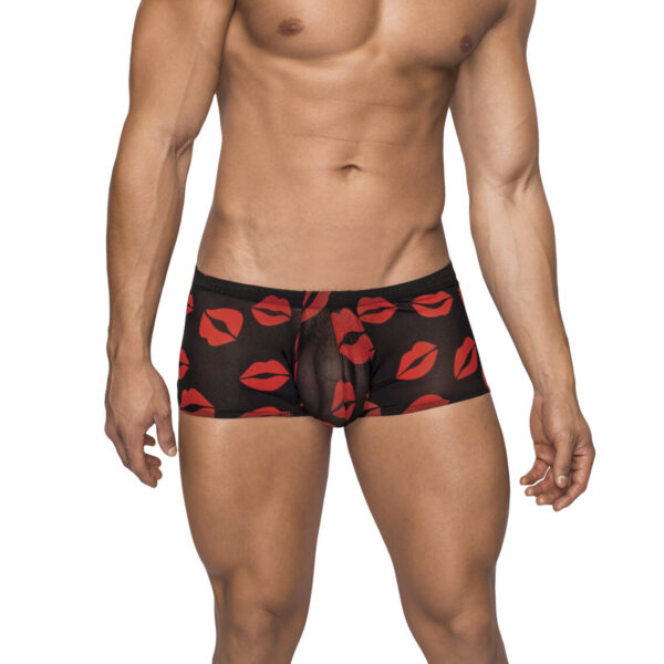 Kiss Me - Mini Short - Medium - Sheer Lips Black