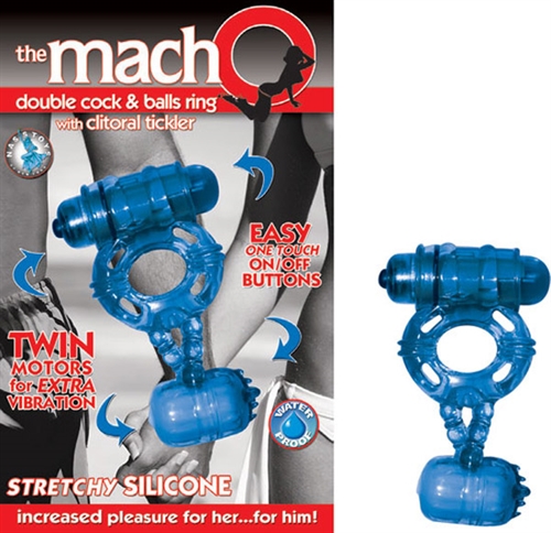 Super Stretchy Jelly Cock and Ball ring with dual vibrating bullets for  testicular and clitoral vibration while maintaining long hard erections. Changeable mini batteries included!