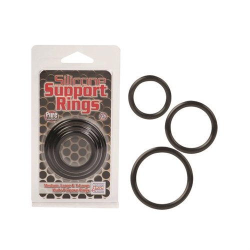Elevate your seduction performance and intimate encounters with these Silicone Support Rings from CalExotics. <br><br> These durable