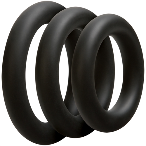 Optimize your experience with these silicone cock rings. The Optimale Thick C-Ring Set offers enhanced size and girth with three rings in 32mm