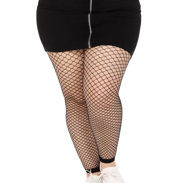 Industrial Net Footless Tights - 1x/2x - Black