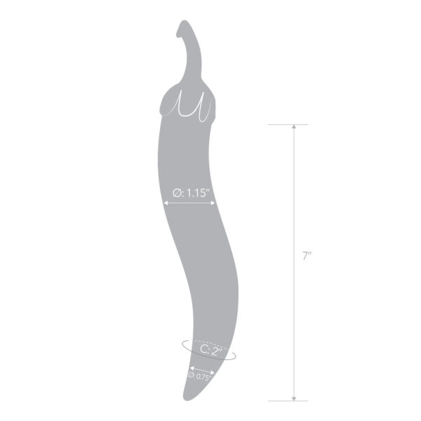 Spice up your sex life with the hottest accessory that not only hides in plain  sight but will also deliver the hottest stimulation. This ultra-discreet toy  also delivers pleasure unlike any other toy in your collection. Glas' Naturals  Chili Pepper Dildo features a curvaceous silhouette and a pointed tip that can  be used to tease and please. It's topped with a vibrant green stem that's  perfect for holding the dildo as you use it to stimulate all of your erogenous  zones. <br><br> The Chili Pepper dildo is what you give to a lover