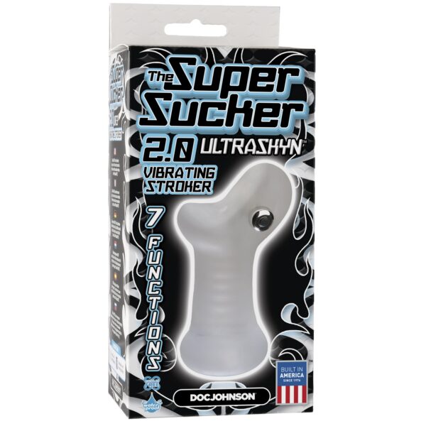 Gentlemen - you have just found your new favorite toy. The Super Sucker 2.0 is an exciting vibrating stroker made from the most lifelike material ever created - our realistic UR3. The Super Sucker 2.0 is designed with a closed end which makes for intensely pleasurable sucking sensations. Its ergonomic shape curves around the testicles where a 7-function bullet rests inside the UR3 cushion delivering the perfect amount of vibration to your most sensual spots. For added stimulation the Super Sucker 2.0 also features a heavily ribbed internal shaft. This plush UR3 masturbator is modern easy to clean and stretches to fit.