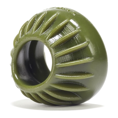 TURBINE is a lightweight super soft silicone cockring that molds perfectly to your meat. The raised circular turbine shape rests gently under your sweaty nuts and pushes your junk forward for an extra hefty lookin hard on. The finned exterior help TURBINE keep its shape even when its grippin n cushionin your cock for some extra a beefy bulge in painted on Levis or tight gear.... Item comes packaged in a heat sealed pouch