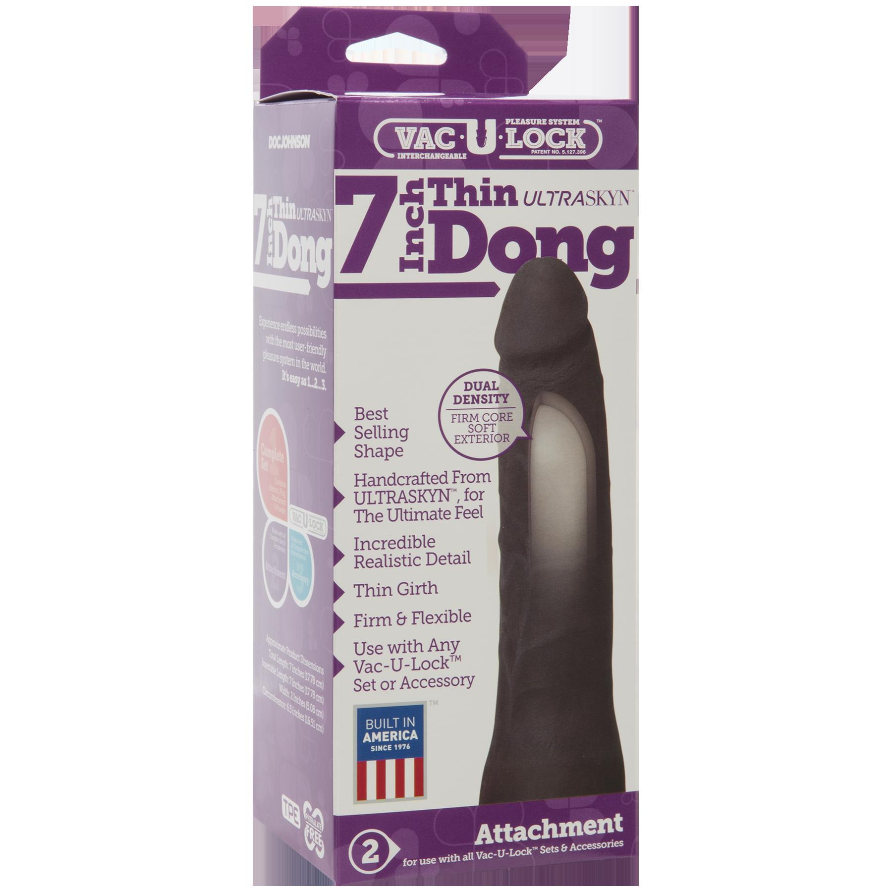 Vac-U- Lock 7-Inch Ur3 Thin Dong - Black - Image 2
