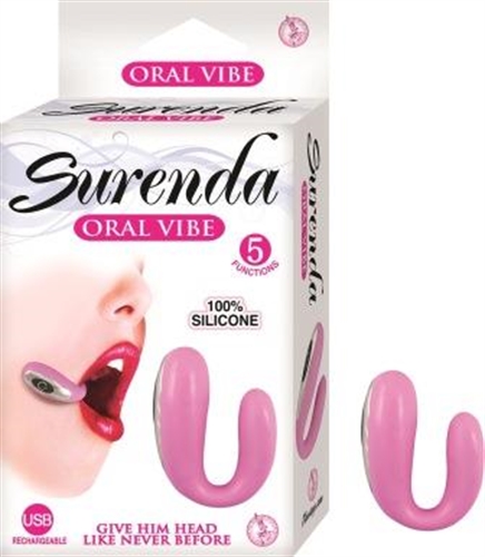 Give your lover head like never before with the Surenda Oral Vibe! This mini vibe fits onto your cheek. Shaft is 100% Silicone and the control area is s ABS. No batteries required - USB charger & 29" cable are included. RoHS compli ant.