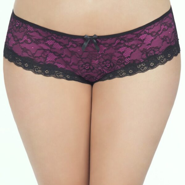 Cage Back Lace Panty - 1x2x - Black/pink