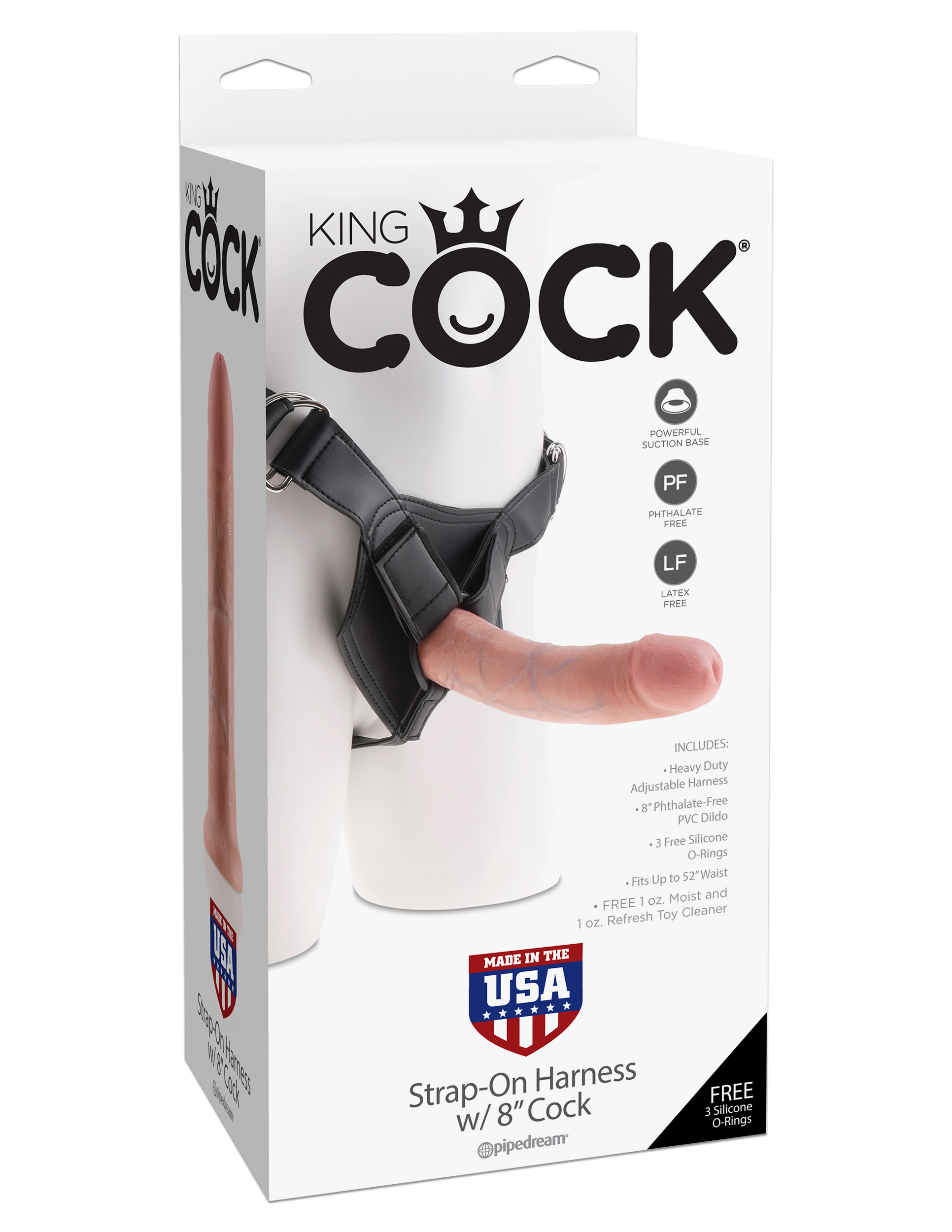 flat surface for wallbanging fun. The heavy-duty vinyl harness keeps everything in place even when the action heats up. The form-fitting design hugs your bodys contours and gets even softer and more fitting with each use. With a completely adjustable thong strap and waist straps