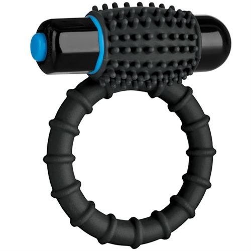 This powerful Vibrating C-ring is made for pleasuring you and your partner - featuring a textured yet soft stretchable silicone ring for easy use and a removable bullet in a nubby sleeve for comfortable stimulation. The push-button offer 10 unique functions. Wear the ring atop the shaft for targeted clitoral stimulation or under the shaft for targeted clitoral stimulation or under the shaft or testicles for self-stimulation.
