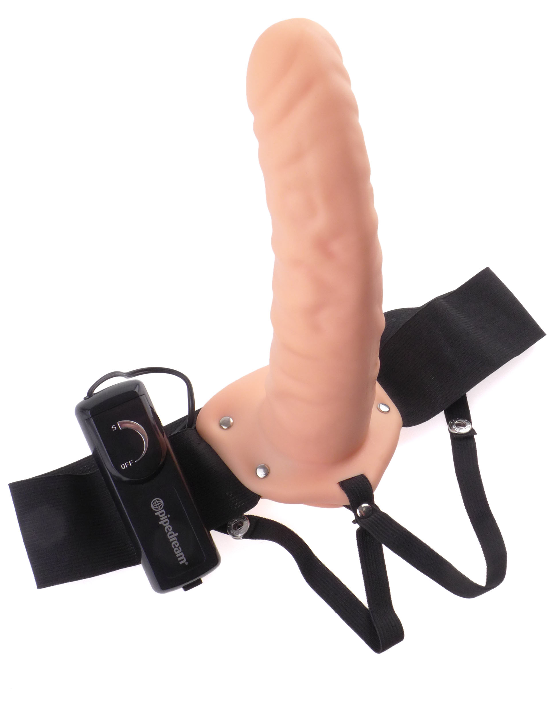 Fetish Fantasy Series 8-Inch Vibrating Hollow Strap-on - Flesh - Image 4