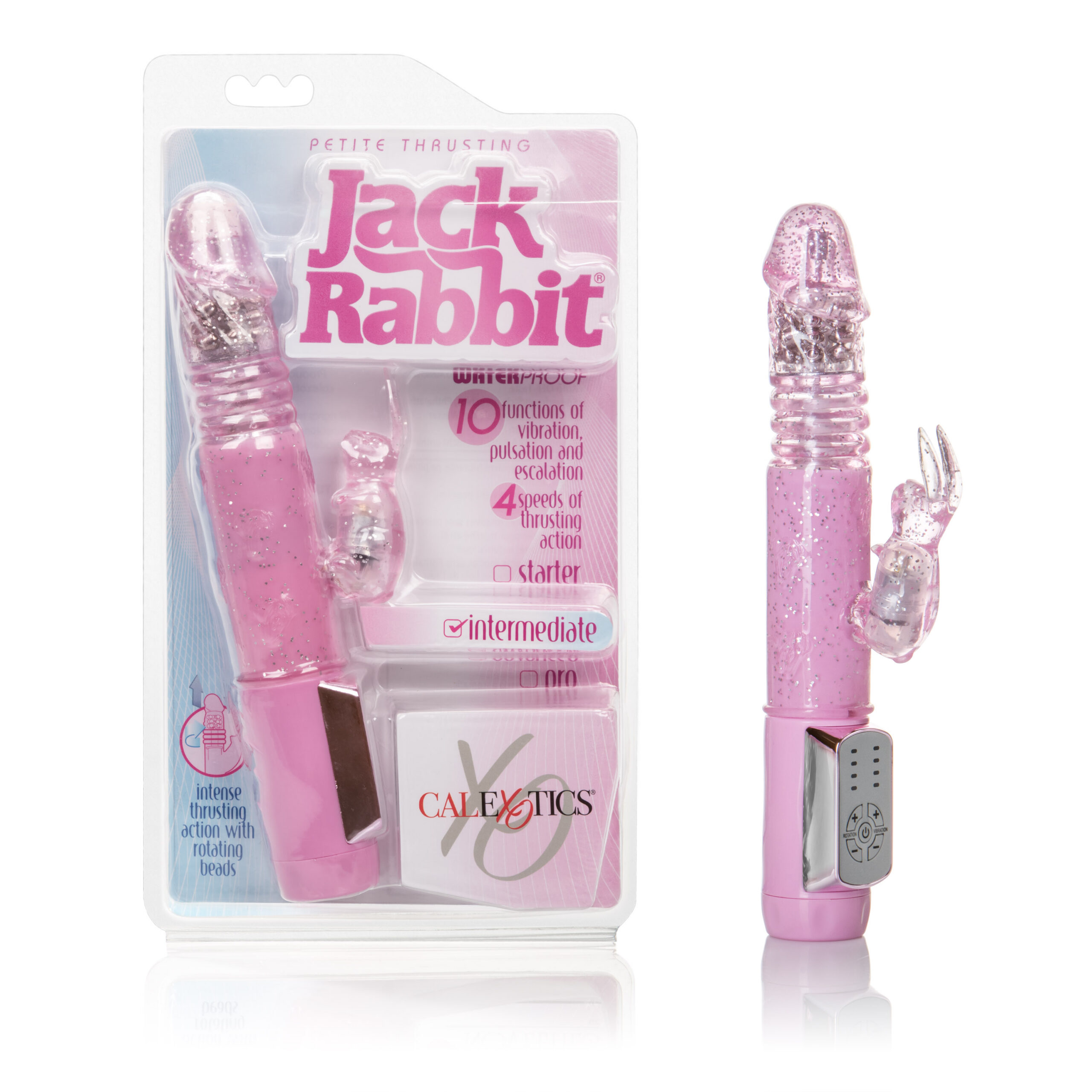 Petite Jack Rabbit with incredible thrusting and rotating power. Rabbit has 10 intense functions of vibration