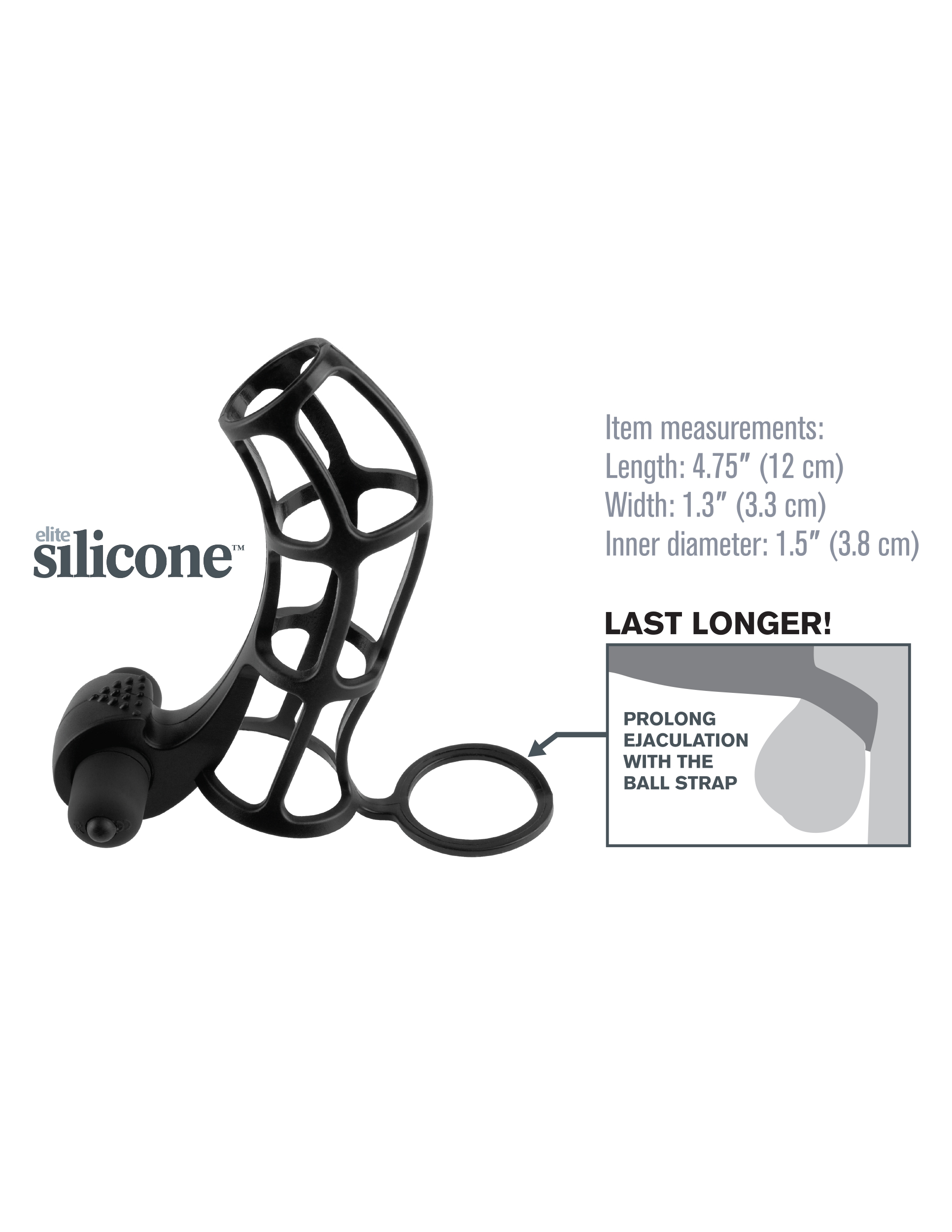 Fantasy X-Tensions Deluxe Silicone Power Cage - Black - Image 3