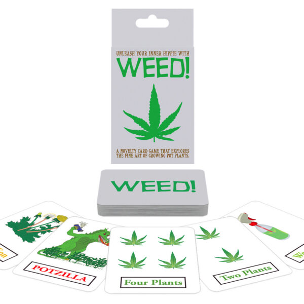 This is a strategy card game where you and the other players compete to grow the most pot plants. You can steal plants from other players and bust another player for possession. Bugs eat away at a plant card unless you can stop them with a can of Bugspray. A game for 2-8 players.