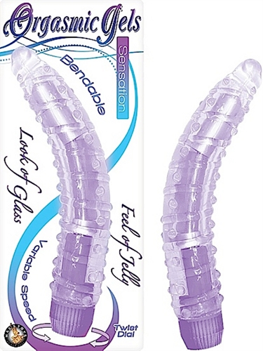 Orgasmic Gels Sensations looks like glass and feel of soft jelly. Bendable spine with a ribbed texture shaft. Twist dial to control variable speeds.