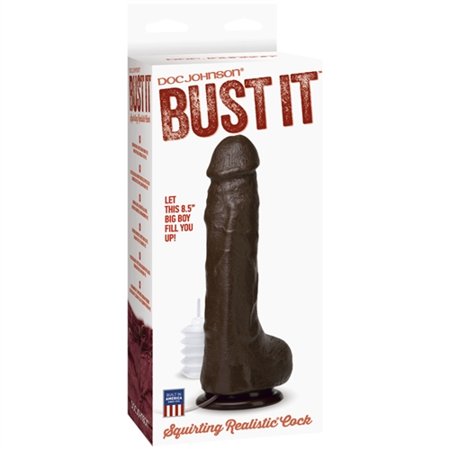 Bust It Squirting Realistic Cock - Black - Image 2