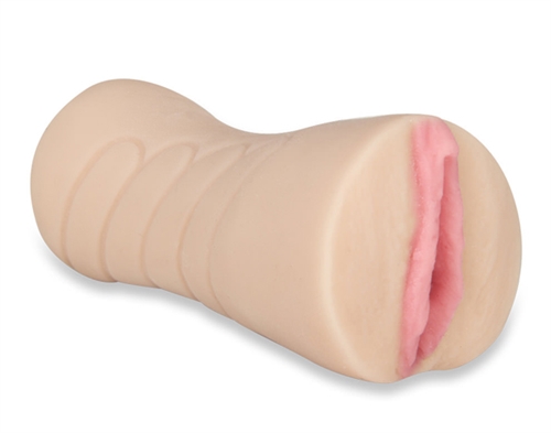 A pussy pounding cum-filled treat. Watch the cum drip out. The pussy lips are hand painted pink for even more authenticity. Fuckable textured hole that feels super real and is compatible for use with any lubricant.