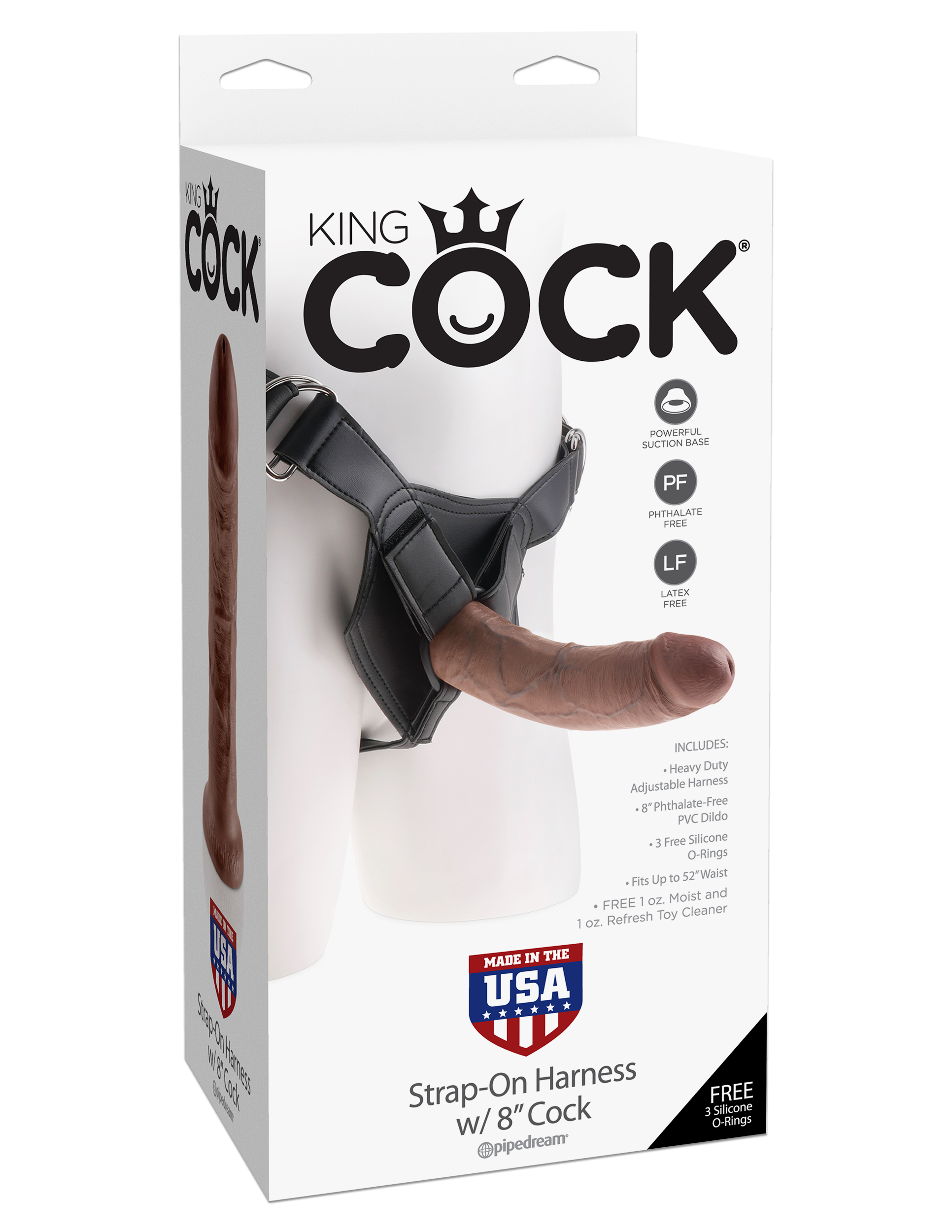 flat surface for wallbanging fun. The heavy-duty vinyl harness keeps everything in place even when the action heats up. The form-fitting design hugs your bodys contours and gets even softer and more fitting with each use. With a completely adjustable thong strap and waist straps