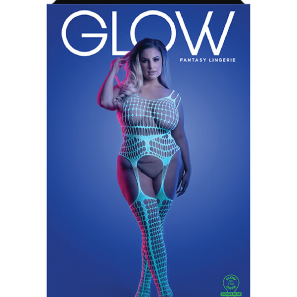 Timelapse Bodystocking - Queen - White/blue