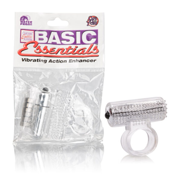 Waterproof Ultimate enhancer with support for him and fluttering ticklers for her Soft and stretchy Removable push button control stimulator TPR enhancer ABS with silver plating stimulator. Batteries included
