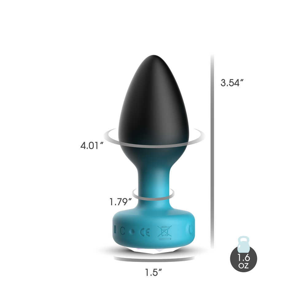 giving you the freedom to enjoy hands-free pleasure or partner-powered play. Available in two captivating colorways Teal Ombr with a clear gem