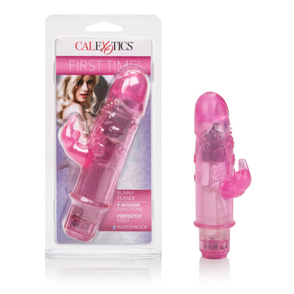 Discreetly sized plushy soft bunny stimulator. 9 powerful functions of vibration pulsation and escalation. Easy to use push button control.