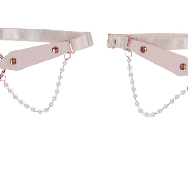 Peaches 'N Creame Pearl Garters - Peach