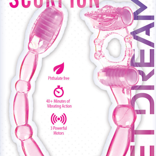 Cockring with vibrating tongue anal stimulator and anal beads. Batteries included. <br><br> MEASUREMENTS: <br>  Length: 2" (5.08 cm) <br>  Width: 2" (5.08 cm)